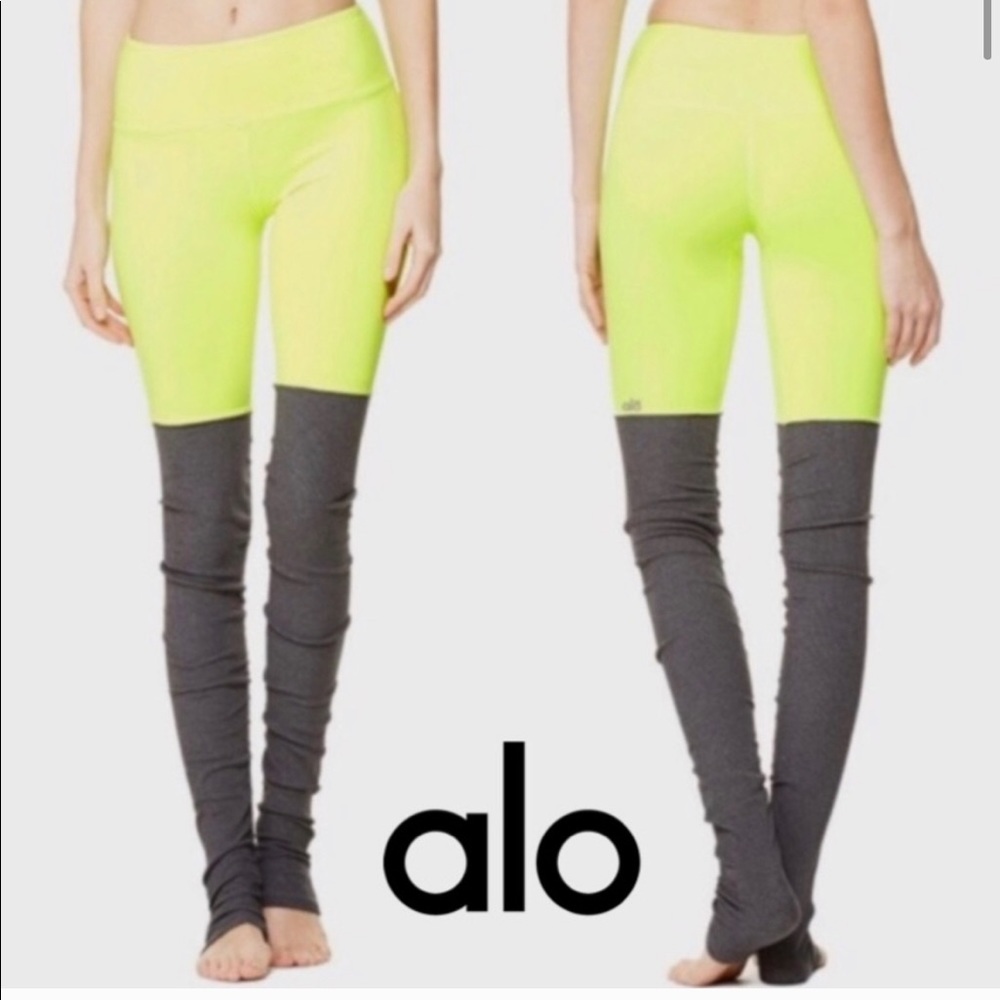 All neon yellow and grey pants